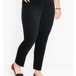 Talbots Hampshire Ankle Black Velvet Pants Holiday Party Winter Plus Size 22W